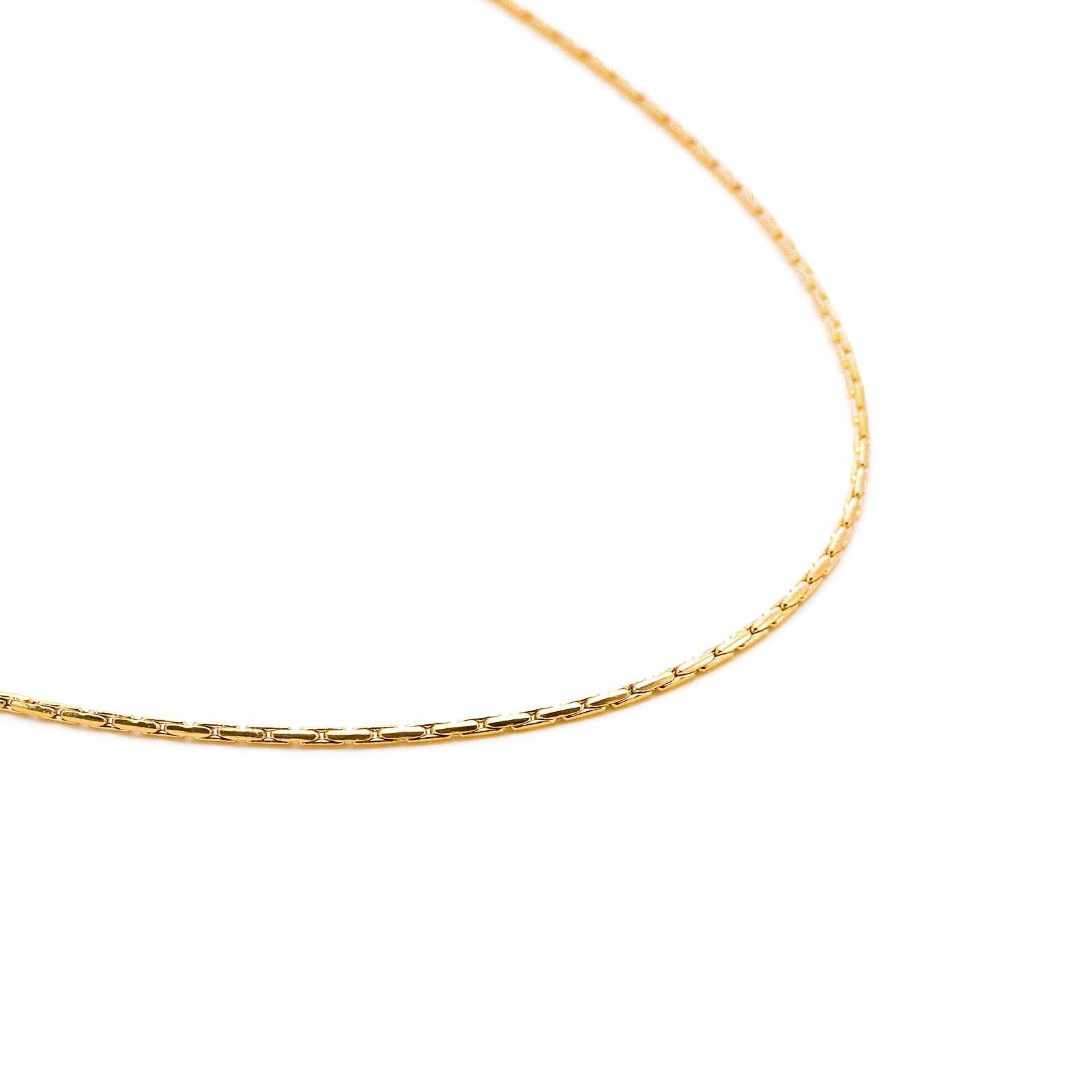 C031G B.Tiff Gold Diamond Cut Chain Necklace/ 1.3mm (An exclusive clasp design)