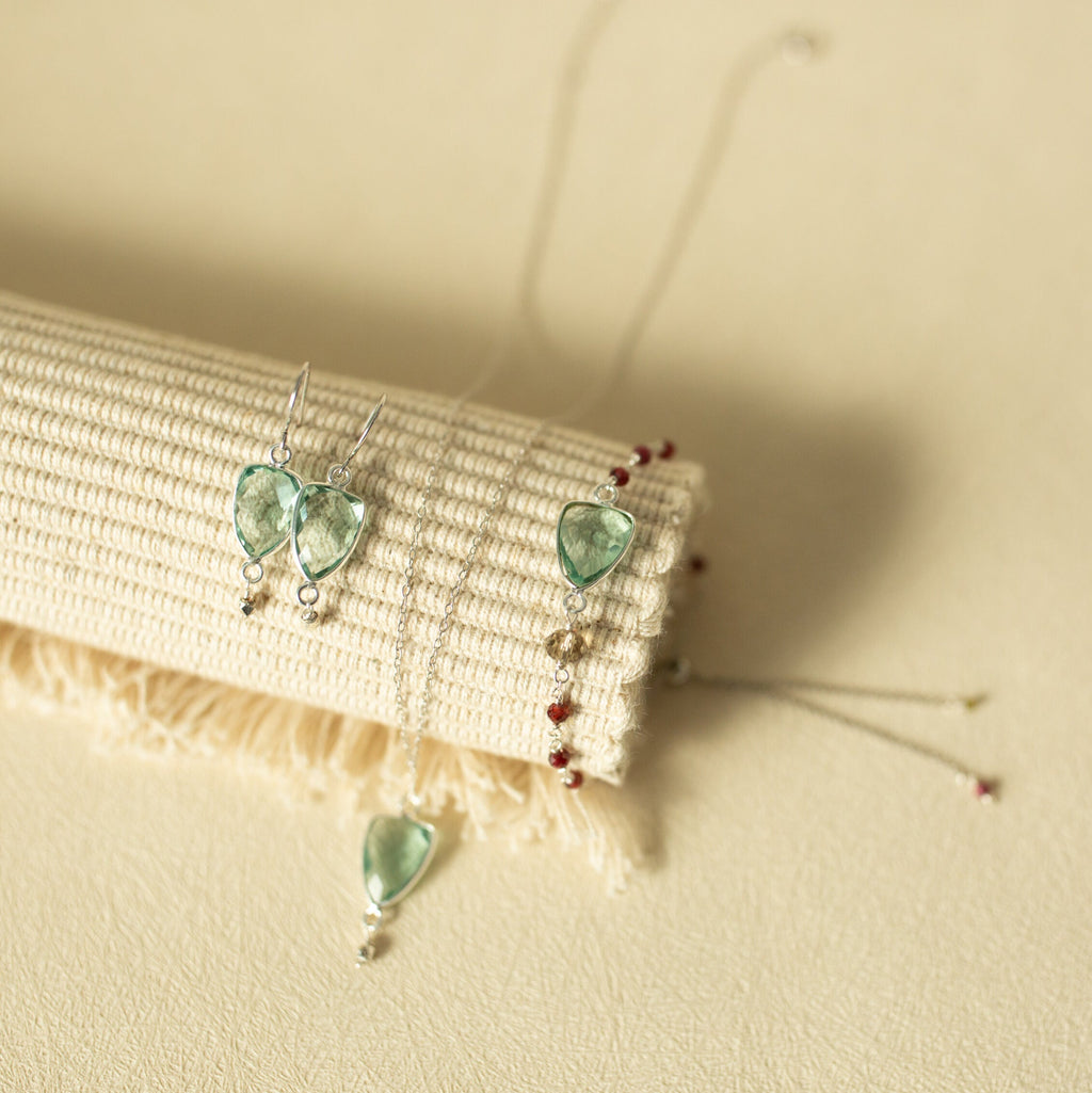 Green Amethyst Gold Isla Necklace