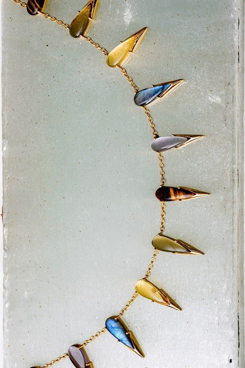 Saber Tooth Necklace in Angora (Gold)