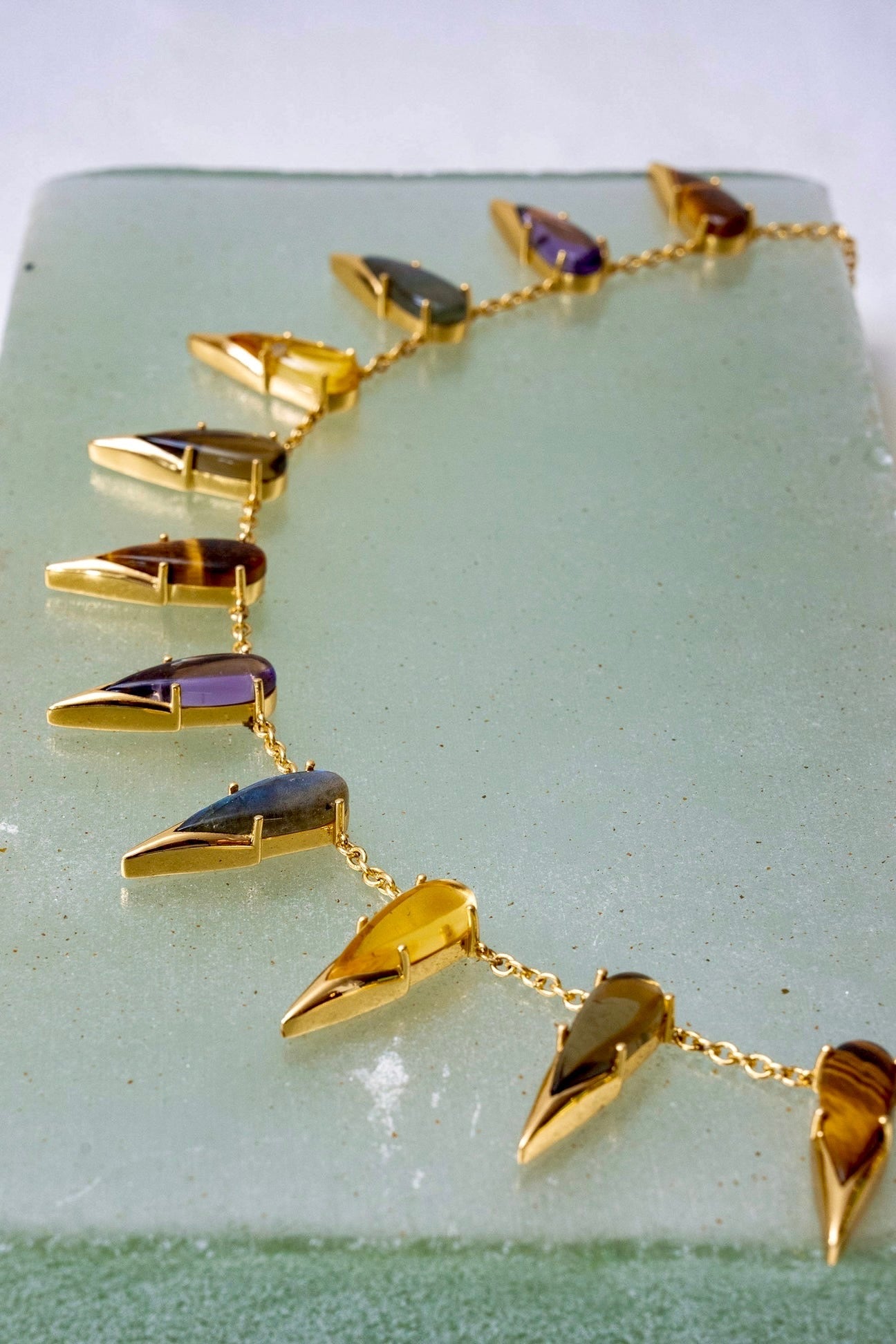Saber Tooth Necklace in Angora (Gold)